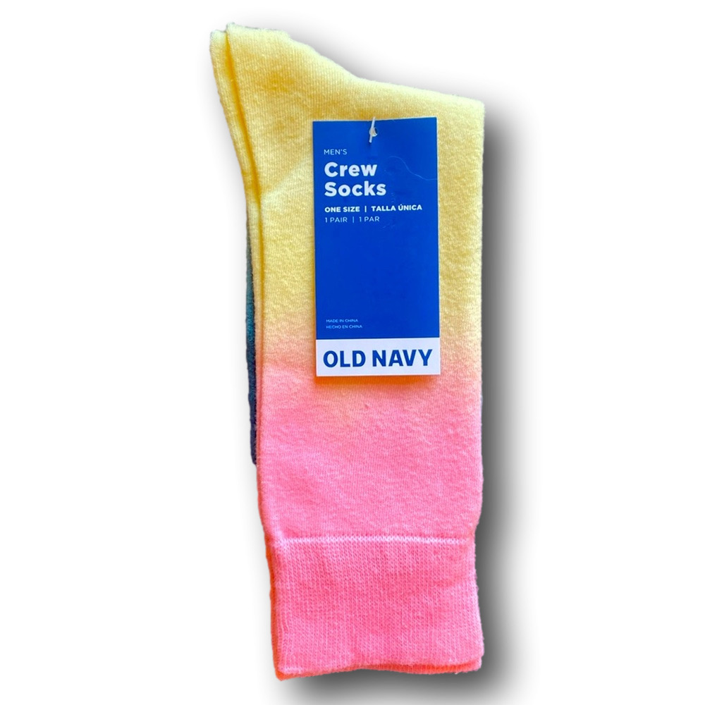 3/$18 Tye-Dye Color Block Fashion Novelty Crew Socks - NWT